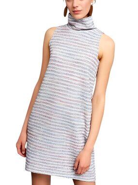 Anthropologie Akemi + Kin Women's Mock Neck Tunic Mini Dress Blue Size Medium